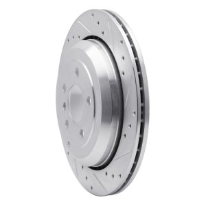 Mercedes-Benz ML320 Brake Rotor (1) - Rear Right - R1 Concepts - Drilled & Slotted - Silver - `06-`12